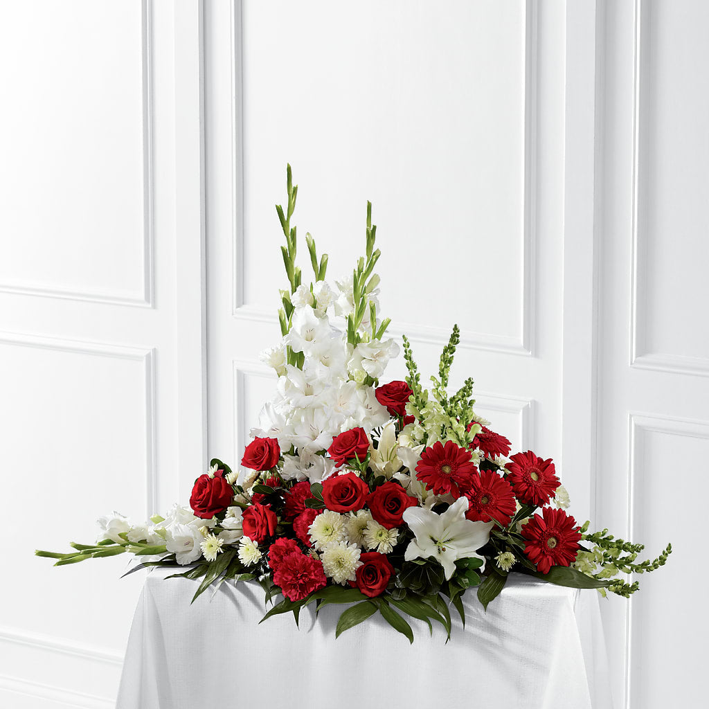 Crimson & White Arrangement – Guru Flowers, Port Saint Lucie FL