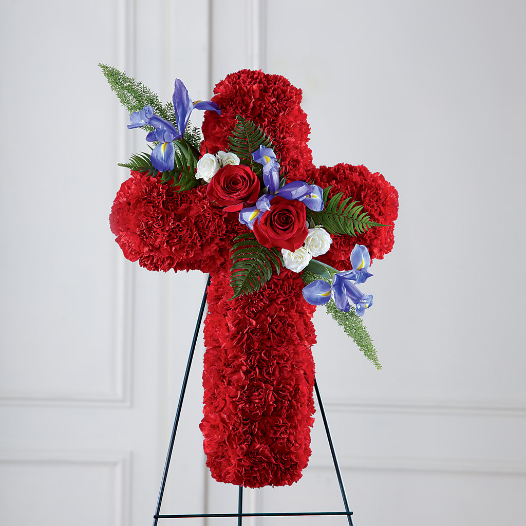 Faithful Hero Floral Cross – Guru Flowers, Port Saint Lucie FL