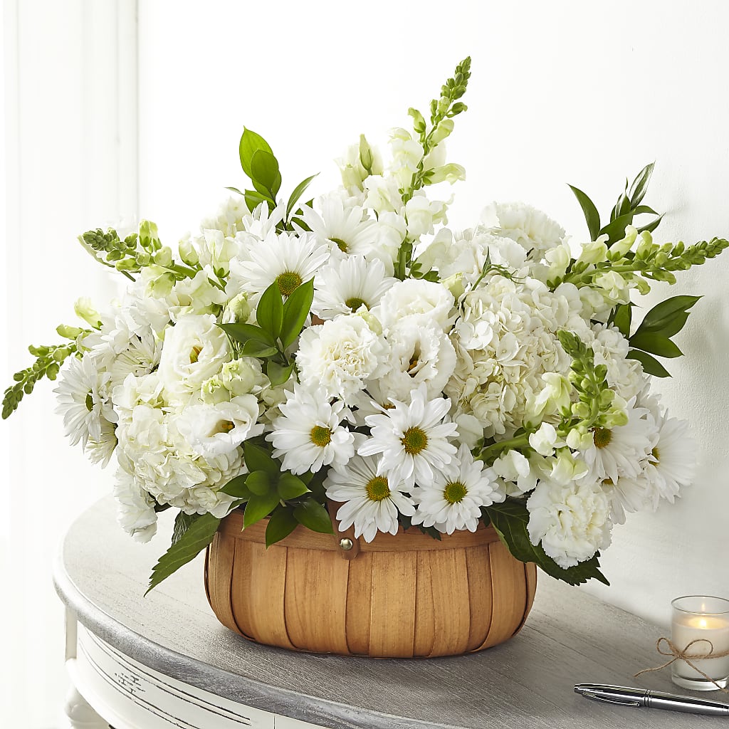 Pure Ivory Basket – Guru Flowers, Port Saint Lucie FL