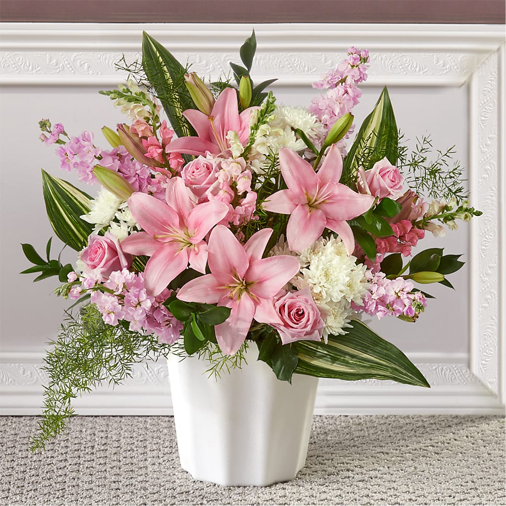 Simply Serene Floor Basket – Guru Flowers, Port Saint Lucie FL