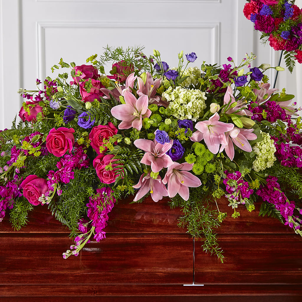 Radiant Tribute Casket Spray – Guru Flowers, Port Saint Lucie FL