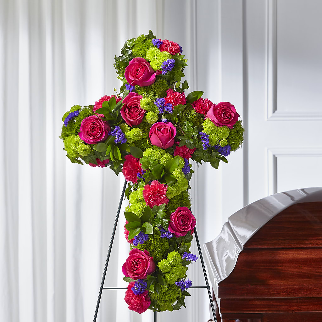 Tribute Rose Floral Cross – Guru Flowers, Port Saint Lucie FL