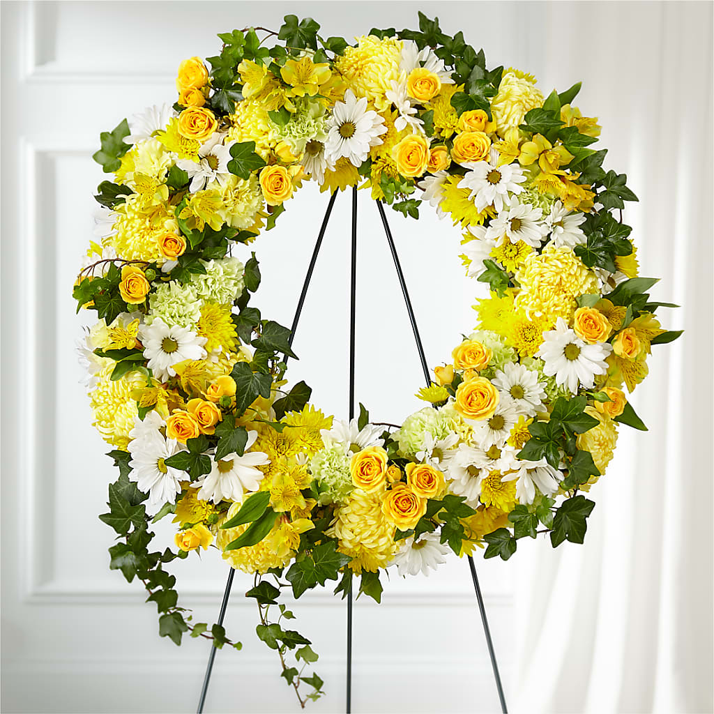 Golden Remembrance Wreath – Guru Flowers, Port Saint Lucie FL