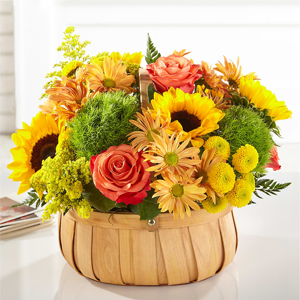 Harvest Sunflower Basket – Guru Flowers, Port Saint Lucie FL