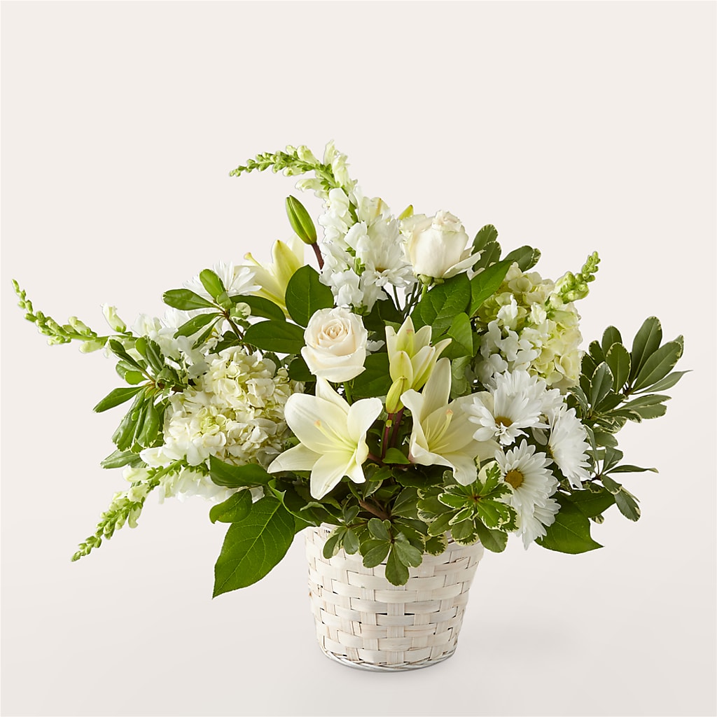 Ivory Elegance Floral Basket – Guru Flowers, Port Saint Lucie FL