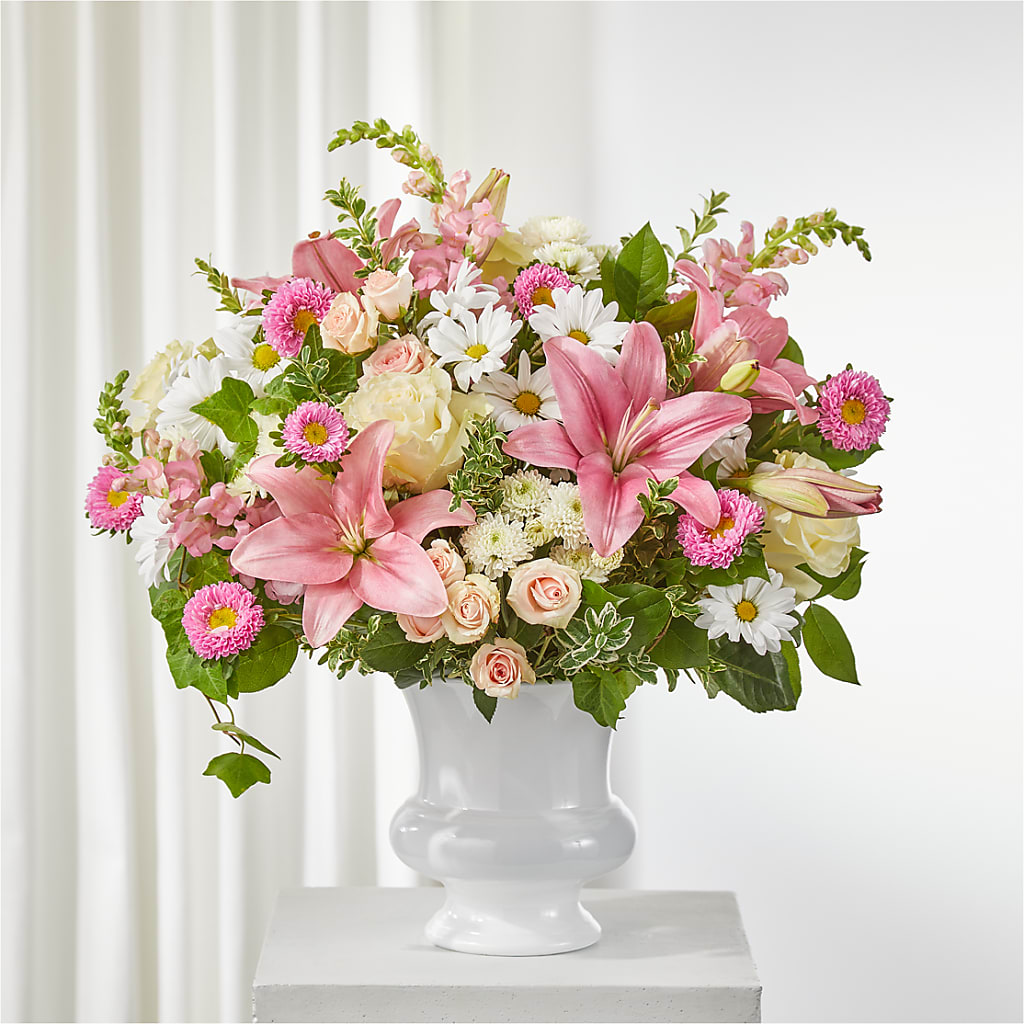 Empathetic Blooms Urn Arrangement – Guru Flowers, Port Saint Lucie FL