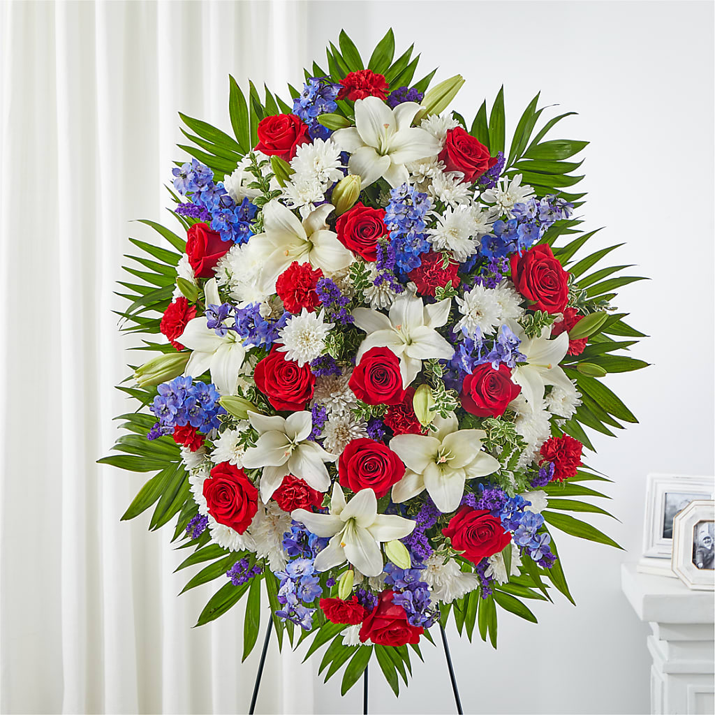 Cherished Service Standing Spray – Guru Flowers, Port Saint Lucie FL
