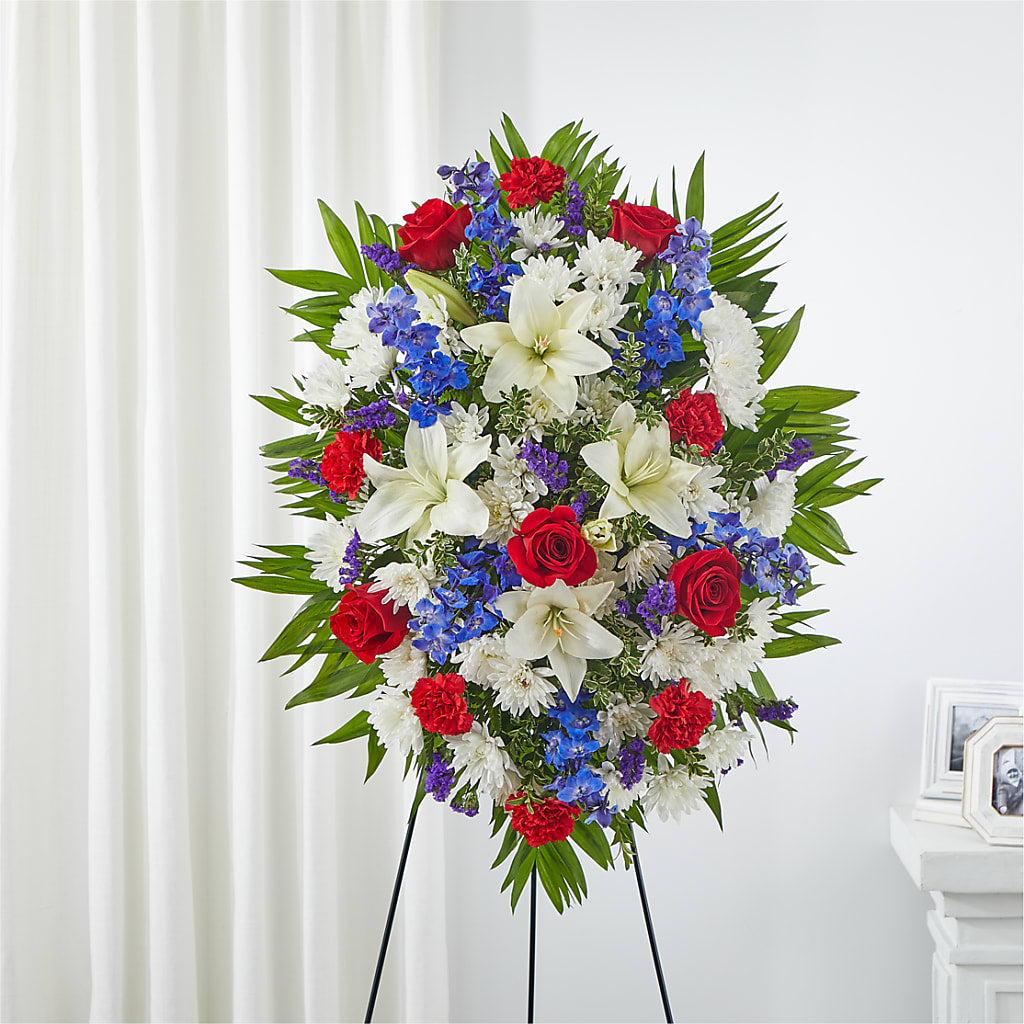 Cherished Service Standing Spray – Guru Flowers, Port Saint Lucie FL
