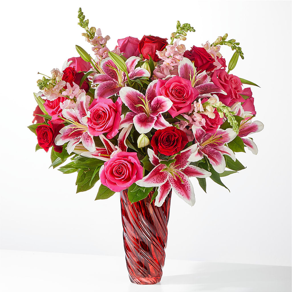 Always You Bouquet with Luxe Swirl Vase – Guru Flowers, Port Saint Lucie FL