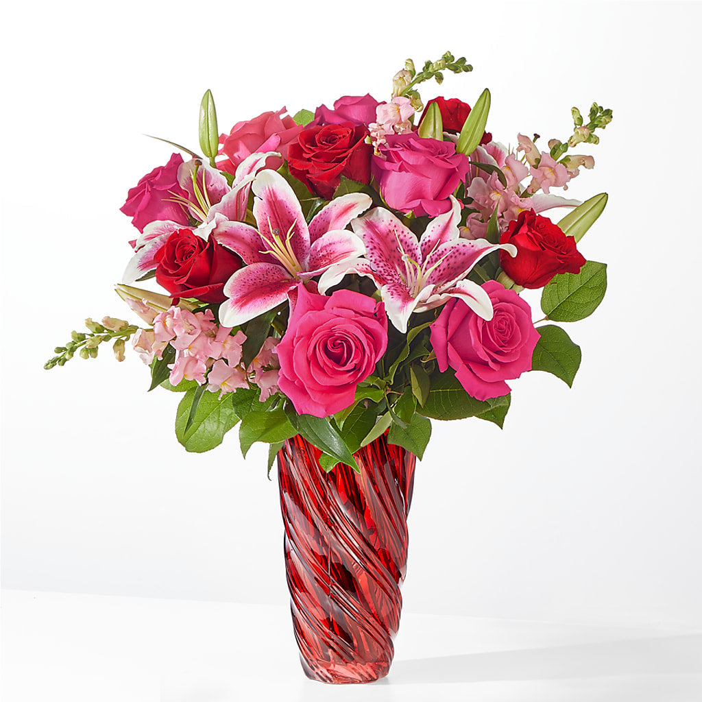 Always You Bouquet with Luxe Swirl Vase – Guru Flowers, Port Saint Lucie FL