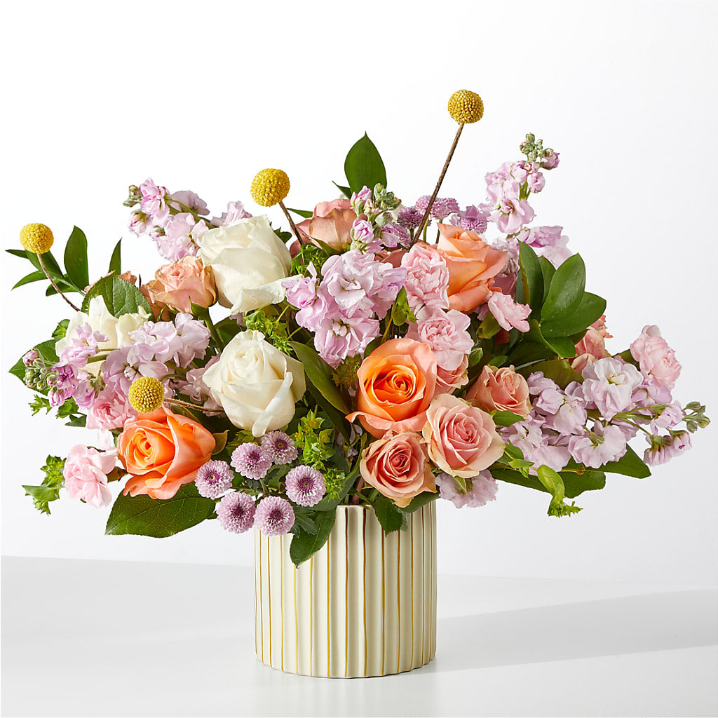 French Market Bouquet with Ivory Vase – Guru Flowers, Port Saint Lucie FL
