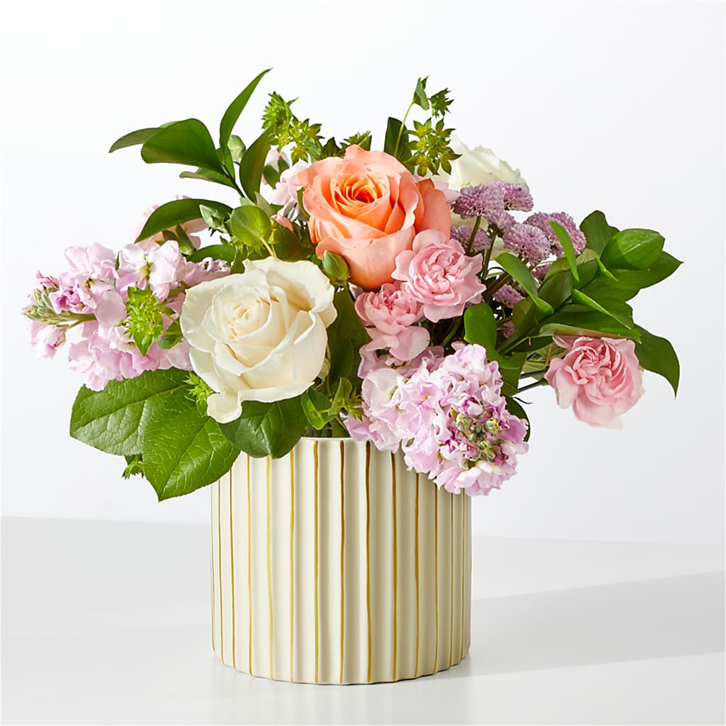 French Market Bouquet with Ivory Vase – Guru Flowers, Port Saint Lucie FL