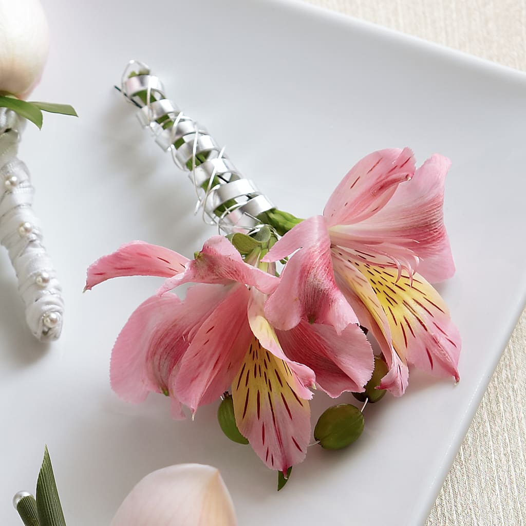 Pink Peruvian Lily Boutonniere – Guru Flowers, Port Saint Lucie FL