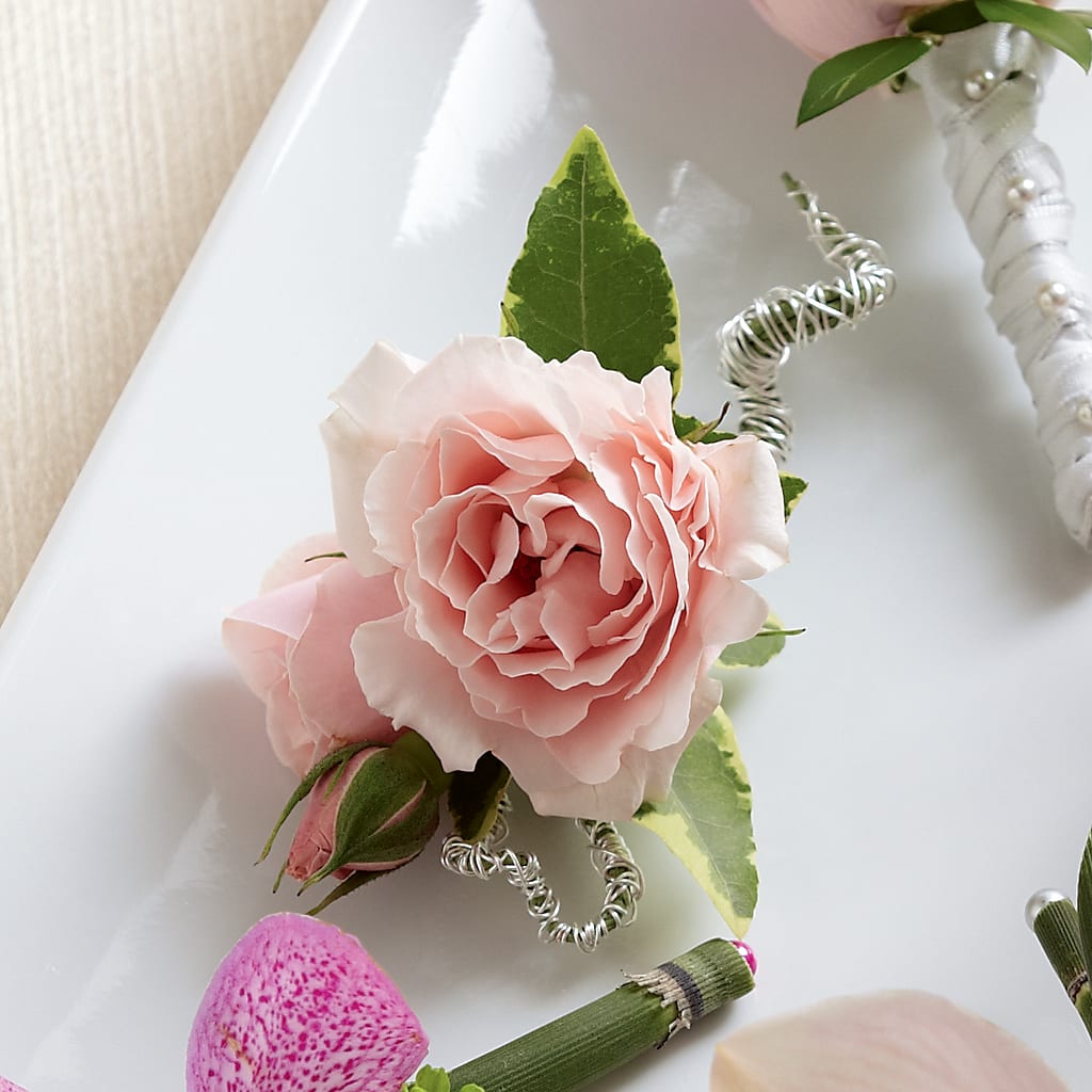 Pink Spray Rose Boutonniere – Guru Flowers, Port Saint Lucie FL