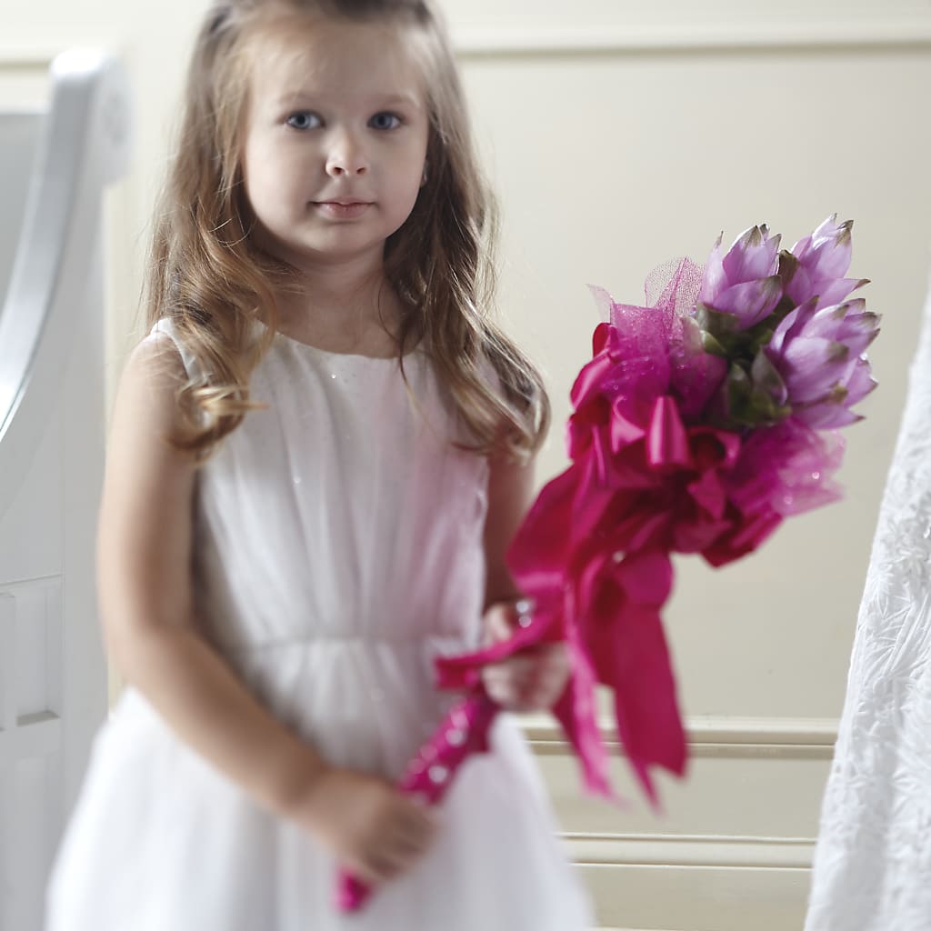 Sparkle Pink Flower Girl Bouquet – Guru Flowers, Port Saint Lucie FL