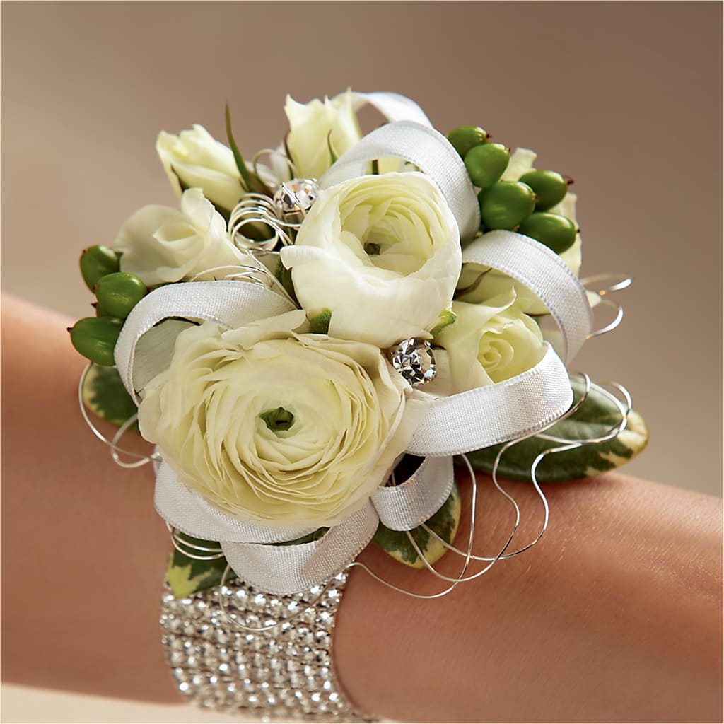 White Wedding Corsage – Guru Flowers, Port Saint Lucie FL