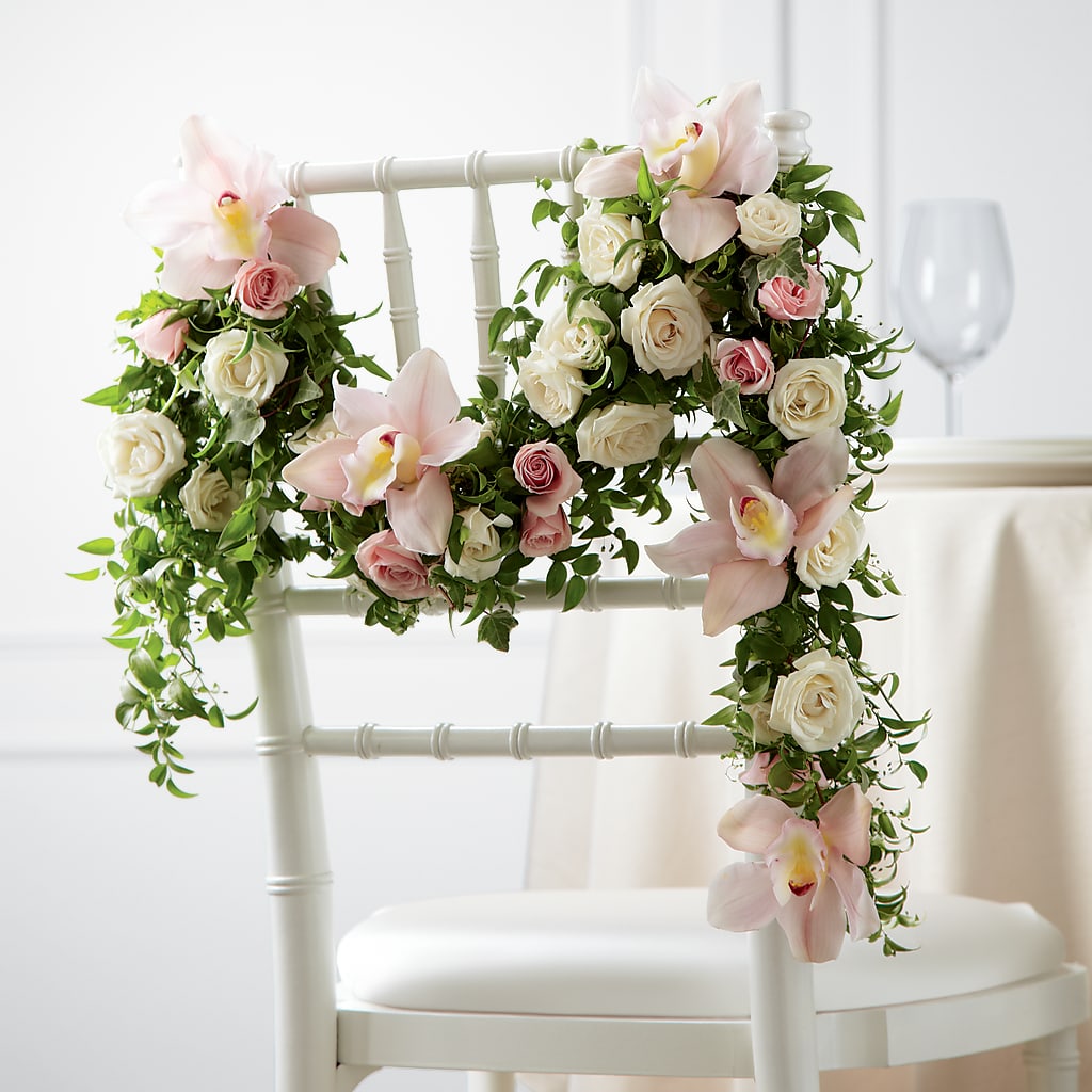Orchid Rose Chair Décor – Guru Flowers, Port Saint Lucie FL
