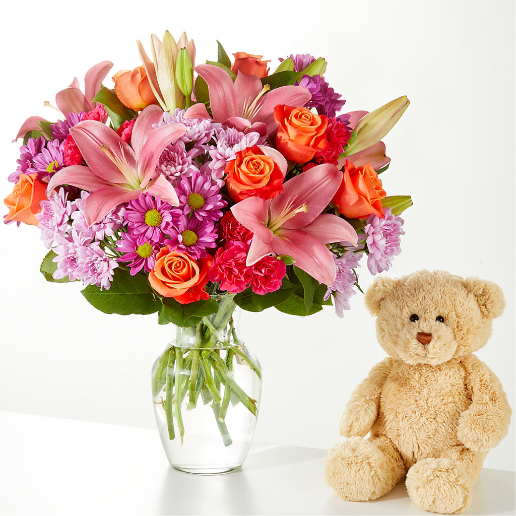 One and Only Bouquet and Bear Bundle –  Guru Flowers, Port Saint Lucie FL