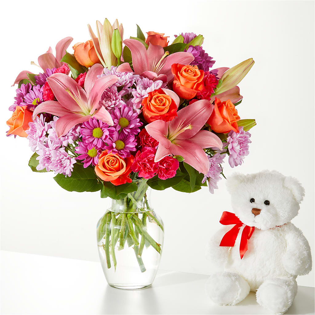 One and Only Bouquet and Bear Bundle –  Guru Flowers, Port Saint Lucie FL