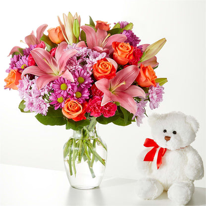 One and Only Bouquet and Bear Bundle –  Guru Flowers, Port Saint Lucie FL
