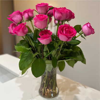Long Stem Pink Rose Bouquet –  Guru Flowers, Port Saint Lucie FL