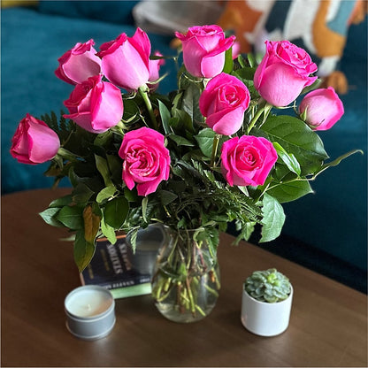 Long Stem Pink Rose Bouquet –  Guru Flowers, Port Saint Lucie FL