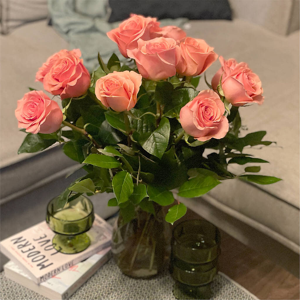 Long Stem Pink Rose Bouquet –  Guru Flowers, Port Saint Lucie FL