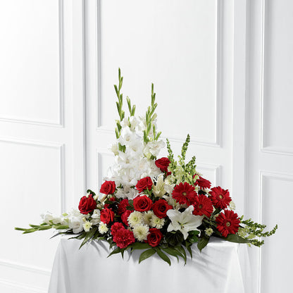 Crimson & White Arrangement –  Guru Flowers, Port Saint Lucie FL