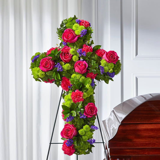 Tribute Rose Floral Cross –  Guru Flowers, Port Saint Lucie FL