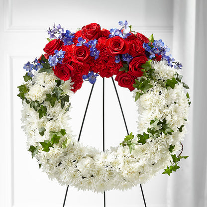 Patriotic Passion Wreath –  Guru Flowers, Port Saint Lucie FL