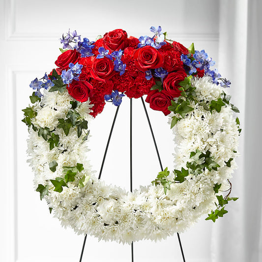 Patriotic Passion Wreath –  Guru Flowers, Port Saint Lucie FL