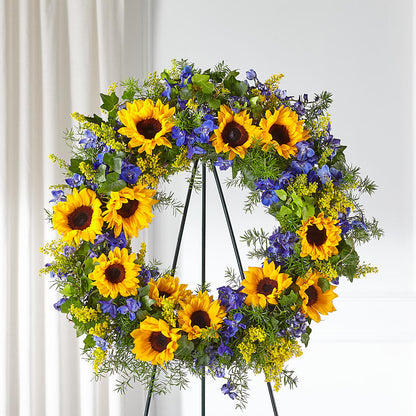 Bright Rays Wreath –  Guru Flowers, Port Saint Lucie FL