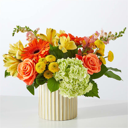 Autumn Sunshine Bouquet with Ivory Vase –  Guru Flowers, Port Saint Lucie FL