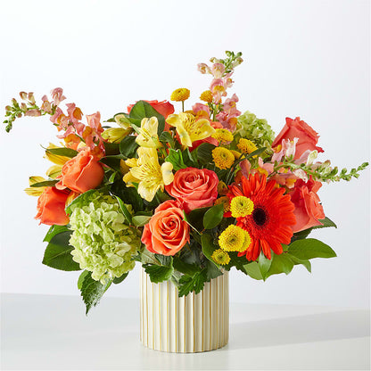 Autumn Sunshine Bouquet with Ivory Vase –  Guru Flowers, Port Saint Lucie FL