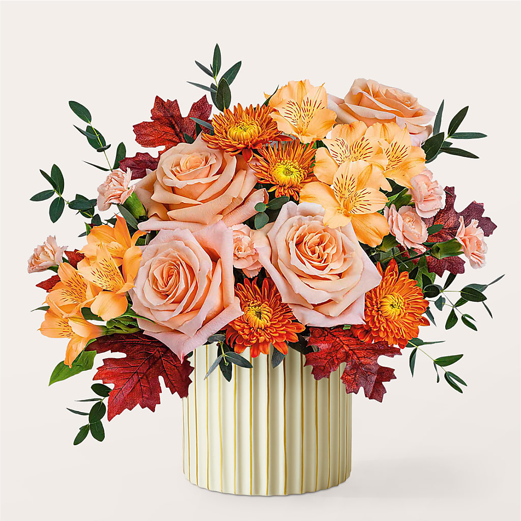 Spiced Latte Bouquet with Ivory Vase –  Guru Flowers, Port Saint Lucie FL