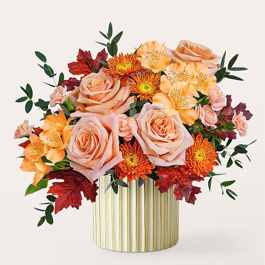 Spiced Latte Bouquet with Ivory Vase –  Guru Flowers, Port Saint Lucie FL