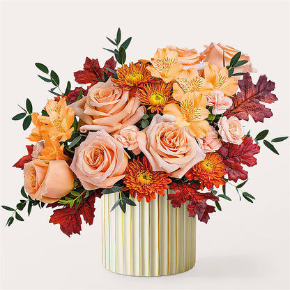 Spiced Latte Bouquet with Ivory Vase –  Guru Flowers, Port Saint Lucie FL