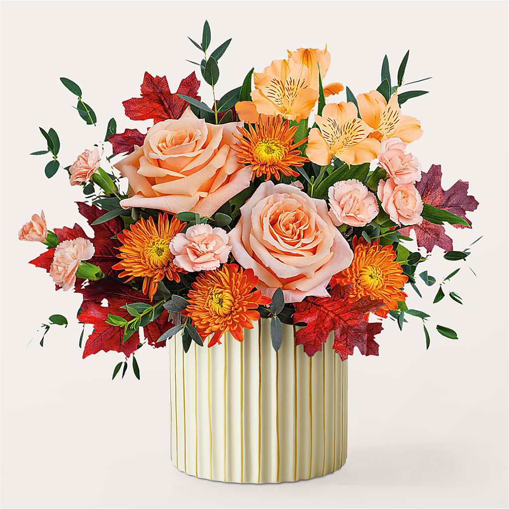Spiced Latte Bouquet with Ivory Vase –  Guru Flowers, Port Saint Lucie FL