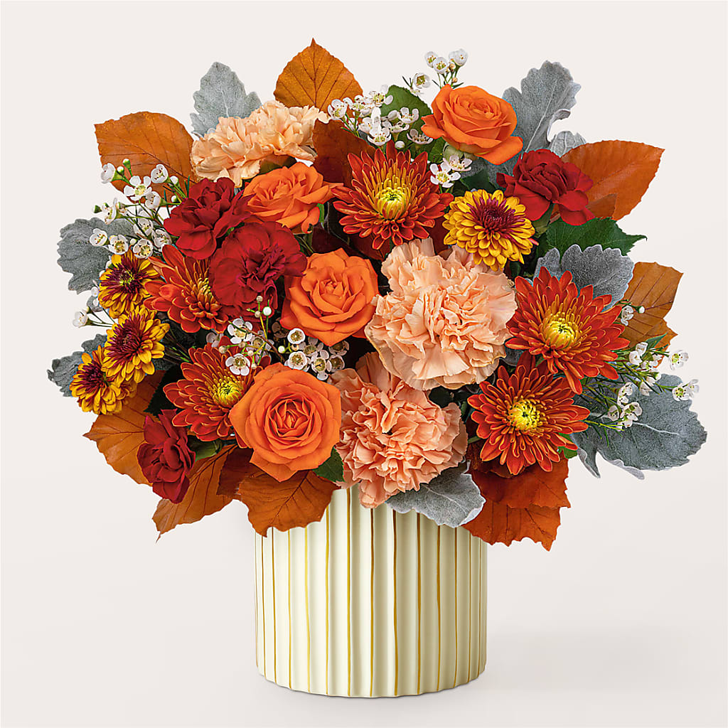 Merlot Bouquet with Ivory Vase –  Guru Flowers, Port Saint Lucie FL