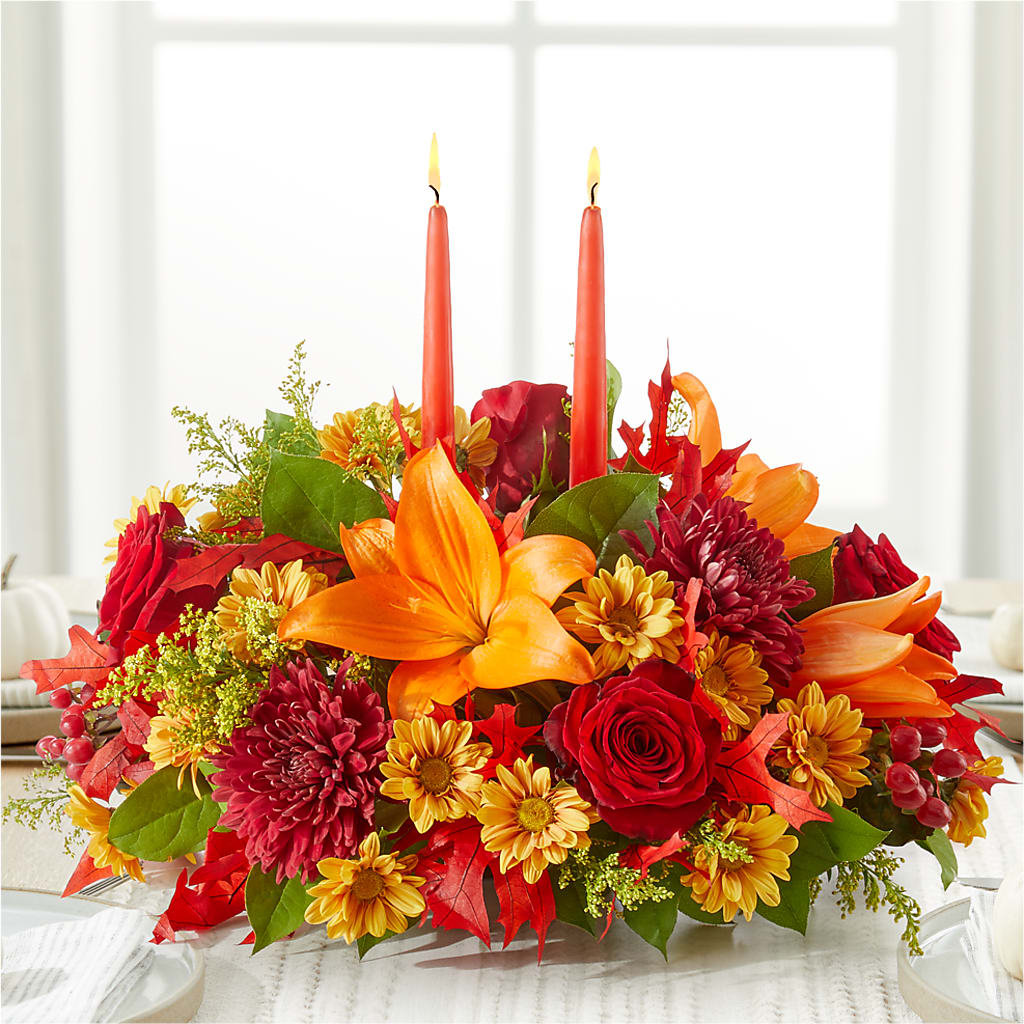 Autumn's Embrace Centerpiece –  Guru Flowers, Port Saint Lucie FL