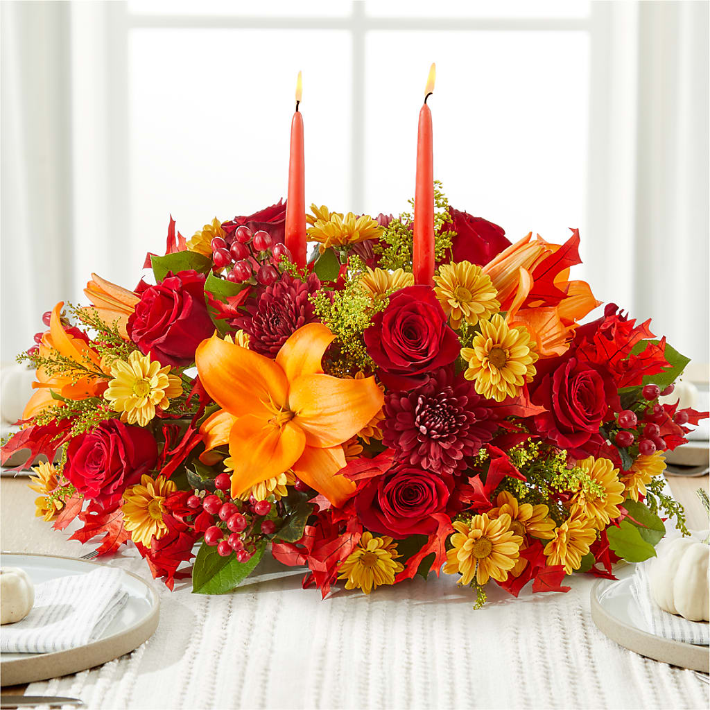 Autumn's Embrace Centerpiece –  Guru Flowers, Port Saint Lucie FL