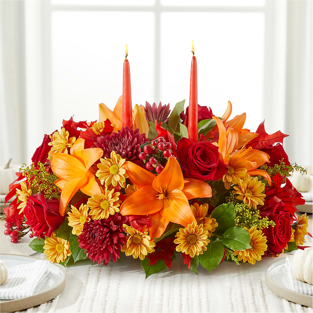 Autumn's Embrace Centerpiece –  Guru Flowers, Port Saint Lucie FL