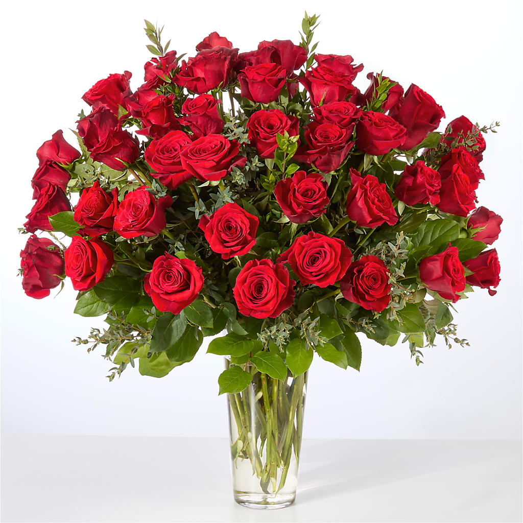 Forever Yours Fifty Stem Red Rose Bouquet –  Guru Flowers, Port Saint Lucie FL