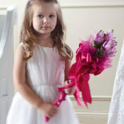 Sparkle Pink Flower Girl Bouquet –  Guru Flowers, Port Saint Lucie FL